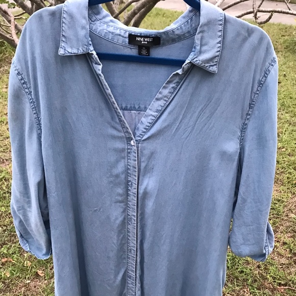 Nine West  Denim Artists Overshirt Size XL - Picture 3 of 5